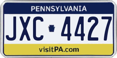 PA license plate JXC4427