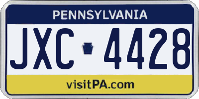 PA license plate JXC4428