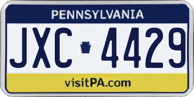 PA license plate JXC4429
