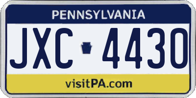 PA license plate JXC4430