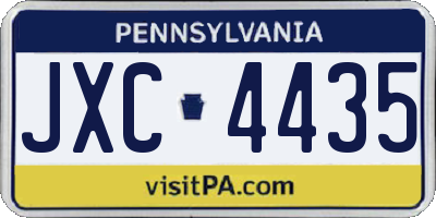 PA license plate JXC4435