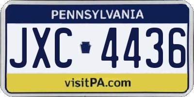 PA license plate JXC4436