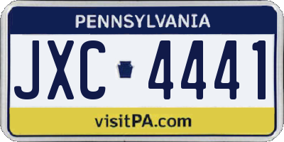PA license plate JXC4441