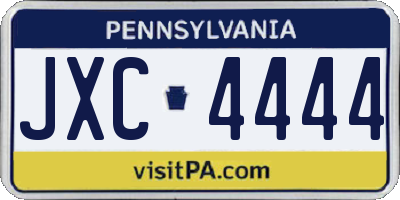 PA license plate JXC4444