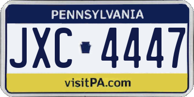 PA license plate JXC4447