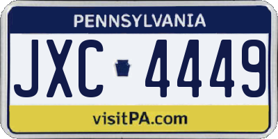 PA license plate JXC4449