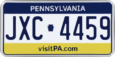 PA license plate JXC4459