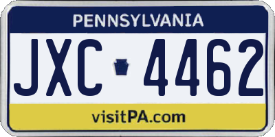PA license plate JXC4462