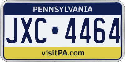 PA license plate JXC4464