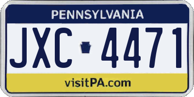 PA license plate JXC4471