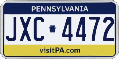 PA license plate JXC4472