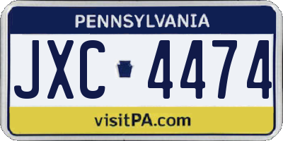 PA license plate JXC4474