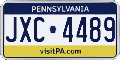 PA license plate JXC4489