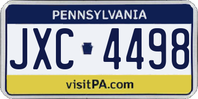 PA license plate JXC4498