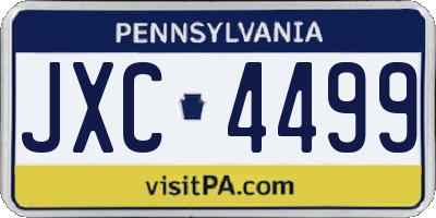 PA license plate JXC4499