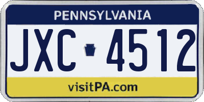 PA license plate JXC4512