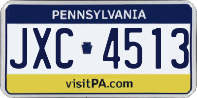 PA license plate JXC4513