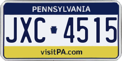 PA license plate JXC4515