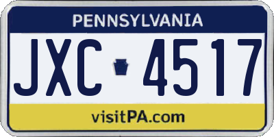 PA license plate JXC4517