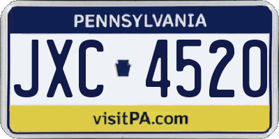 PA license plate JXC4520