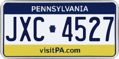 PA license plate JXC4527