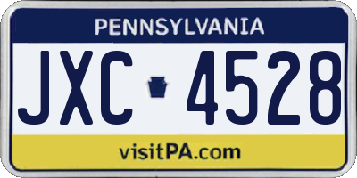 PA license plate JXC4528