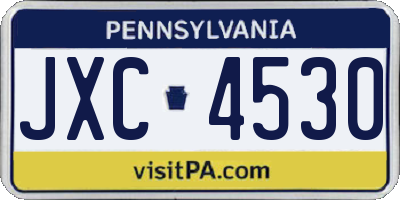 PA license plate JXC4530