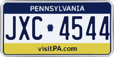 PA license plate JXC4544