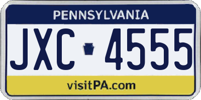 PA license plate JXC4555