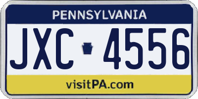 PA license plate JXC4556