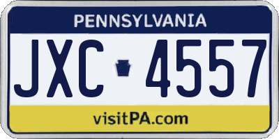PA license plate JXC4557