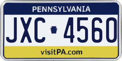 PA license plate JXC4560