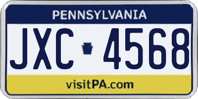 PA license plate JXC4568