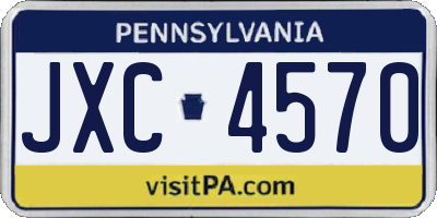 PA license plate JXC4570
