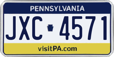 PA license plate JXC4571