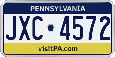 PA license plate JXC4572