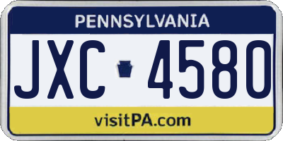 PA license plate JXC4580