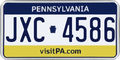 PA license plate JXC4586