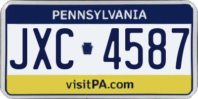 PA license plate JXC4587