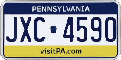 PA license plate JXC4590