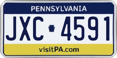 PA license plate JXC4591