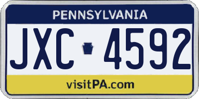 PA license plate JXC4592