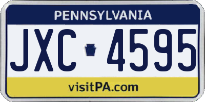 PA license plate JXC4595