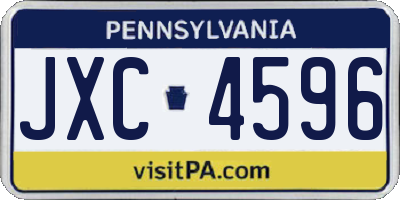 PA license plate JXC4596