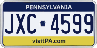 PA license plate JXC4599