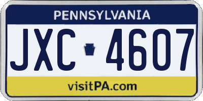 PA license plate JXC4607