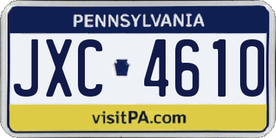 PA license plate JXC4610