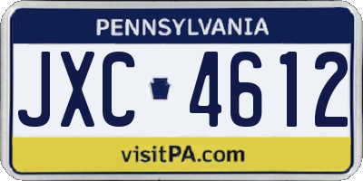 PA license plate JXC4612