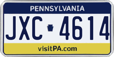PA license plate JXC4614