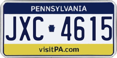 PA license plate JXC4615